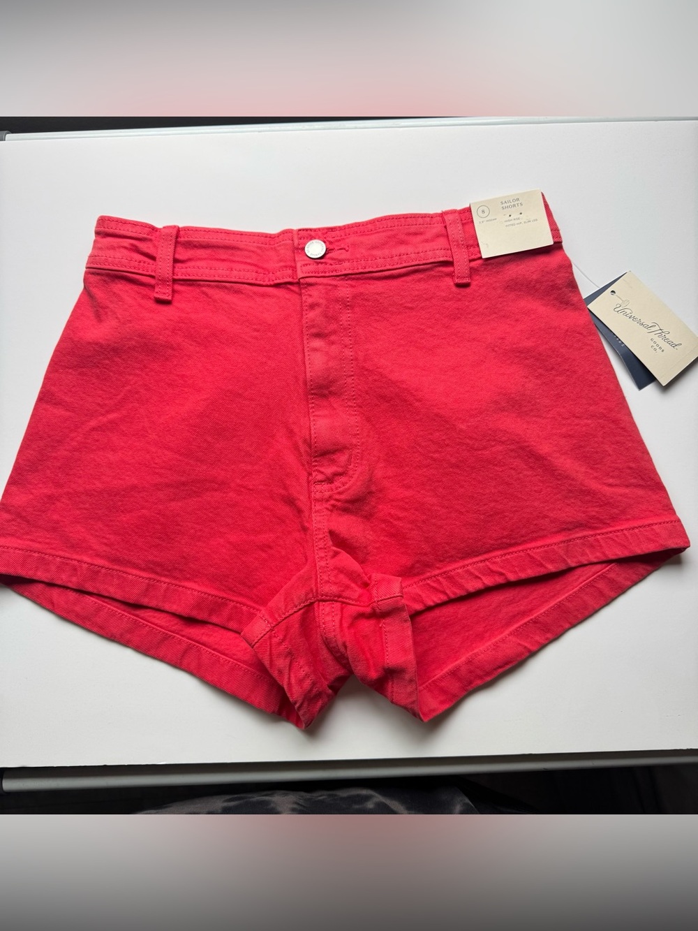 Universal Thread Sailor Shorts Red Denim High Rise Women’s Size 8 NWT